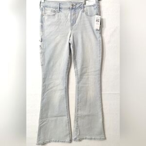 Celebrity Pink Jean Women's Mid Rise Carpenter Size 7/28 Light‎ Blue Wide Leg